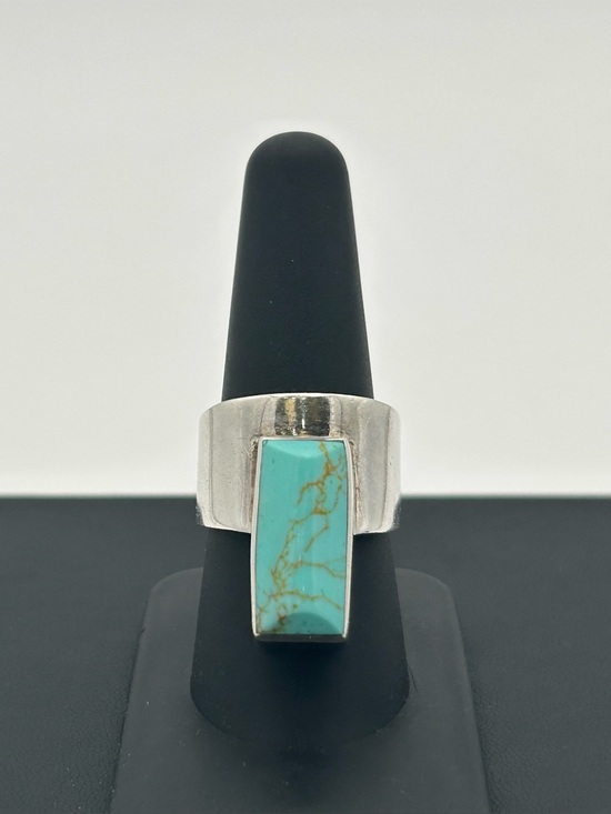 Jewelry - Sterling Silver Turquoise Rectangle Statement Ring